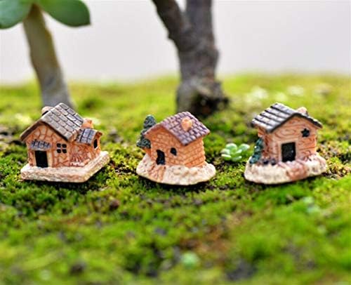 ZhengFei Mini Small House Cottages DIY Toys Crafts Figure Moss Terrarium Fairy Garden Ornament Landscape Decor Random Color Dollhouse
