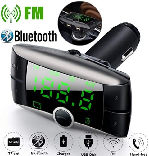 Joint Bluetooth FM Transmitter for Car, Wireless Bluetooth Radio Transmitter Adapter with Hand-Free Calling and 1.5” LCD Display, Music Player,Universal Car Charger Dual USB Charging Ports