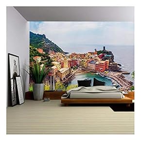 Vernazza in Cinque Terre, Italy, View from Mountain Trekking Path - Removable Wall Mural | Self-Adhesive Large Wallpaper - 66x96 inches