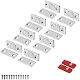 Mousike Magnetic Door Catch Ultra Thin Cabinet Magnets Stainless Steel Drawer Magnet Catch for Sliding Door Closure Kitchen Cabinet Cupboard Closet Closer (8 Pack)