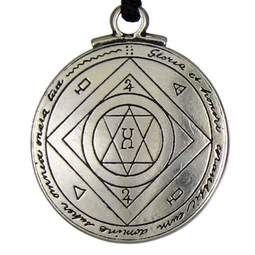 Pewter Talisman for Good Luck Pendant - Key of Solomon - 1.25 Inch Diameter