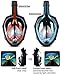 Jasonwell Snorkel Mask Full Face 180°Panoramic View Foldable Full Face Snorkeling Mask with Camera Mount Breathe Easy Snorkel Gear Set Anti-Fog Anti-Leak for Adults & Kids (Black L/XL)