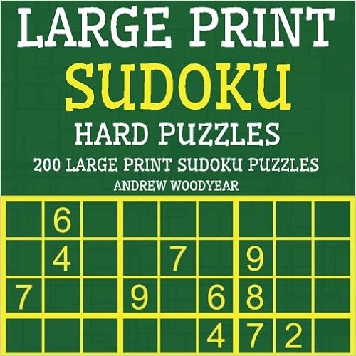 large print sudoku hard puzzles 200 large print sudoku puzzles large print sudoku puzzle books woodyear andrew 9781540749444 books