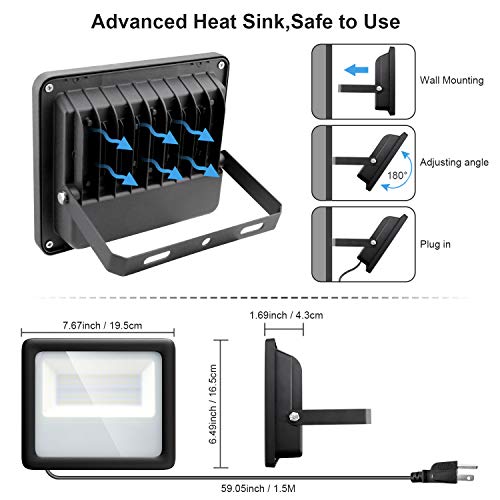 2 Pack 120W RGB LED Flood Light Waygor Bluetooth Smart Floodlights
