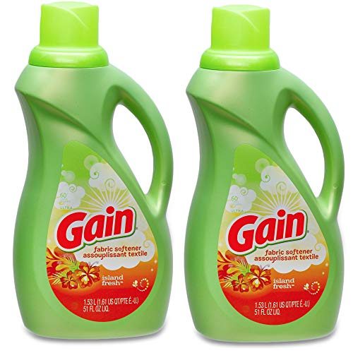Gain Liquid Laundry Fabric Softener, Island Fresh, 2 Packs x 60 Loads