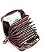 Edmen Thin Soft Leather Accordion Style Genuine Leather RFID Secured Card Case Wallet with Zipper