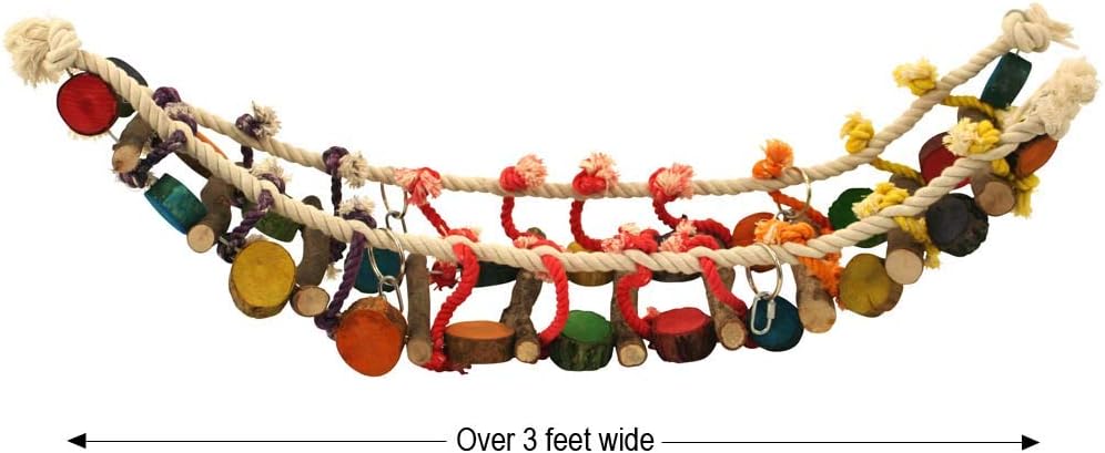 Jungle Wood and Rope Ladder Parrot Toy