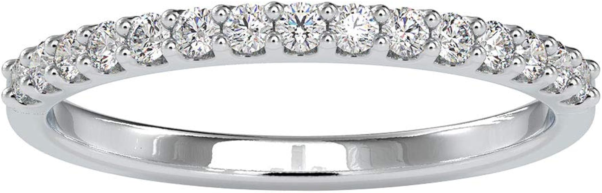 Antique Moissanite Eternity Ring, Classic Bridal Stackable Band Ring