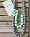 Baby Teething Necklace for Mom, Silicone Teething Beads, BPA Free (Gray/Mint)
