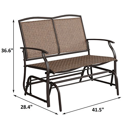 image for PATIO TREE Patio Swing Glider Bench for 2 Person All Weatherproof Rock