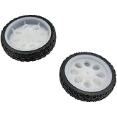 4PCS TT Motor Wheel 65mm Rubber Tire Wheel for RC Car Smart Car Robot Wheels Replacement Part (Style 1)