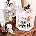 ECVISION Makeup Organizer Large Capacity 360°Rotating Acrylic Cosmetics Storage/Revolving Makeup Organizer/Cosmetics Storage Case (White)
