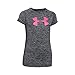 Under Armour Girls' Novelty Big Logo T-Shirt, Black (002)/Pink Punk, Youth Medium