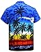 La Leela Hawaiian Shirt For Men Short Sleeve Front-Pocket Palm Tree Print Orange