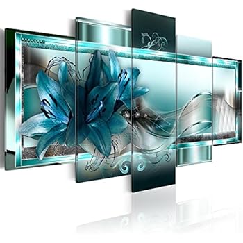 Orchid Flowers Canvas Print Abstract Wall Art Painting Decor for Home Decoration Artwork Picture Bedroom White Floral (C, Over Size 40''x20'')