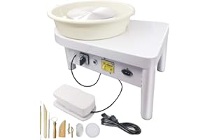 Loyesm Pottery Wheel 350W 25CM Pottery Forming Machine Ceramic Machine for Work Clay Art Craft DIY with Foot Pedal and Detachable Basin