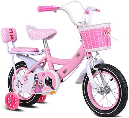 ZCRFY Bicycle Bike Kids 2-11 Year Old Girls Children's Toddlers Baby Student Adjustable Seat Handlebars Non-slipTyres High-carbon Steel Female Comfortable Safe Brake Princess Models Bike