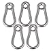 CNBTR 50mm Silver M5 Spring 304 Stainless Steel Snap Hook Eyelet Link Pack of 5
