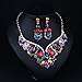 Hamer Collar Costume Jewelry Crystal Choker Pendant Statement Chain Charm Necklace and Earrings Sets Women (3#)