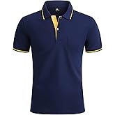 Polo Shirts for Men Short Sleeve Golf Polo with Pockets Moisture Wicking Tennis Shirt Summer Polo T-Shirts