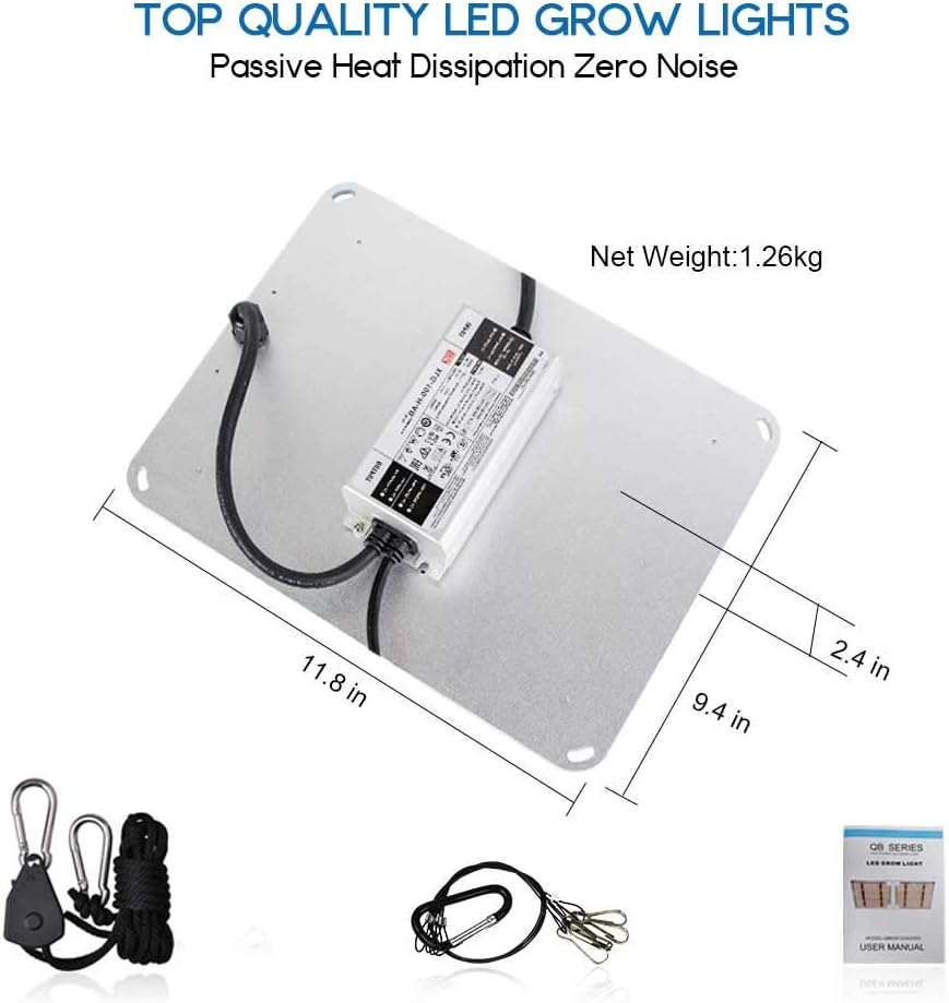1000W LED Grow Light，Dimmable Plant Light with Samsung LM301B Diodes & Mean Well Driver,Full Spectrum Grow Light with IP65 Waterproof for Indoor Plants 3X3 ft Coverage: Home Improvement