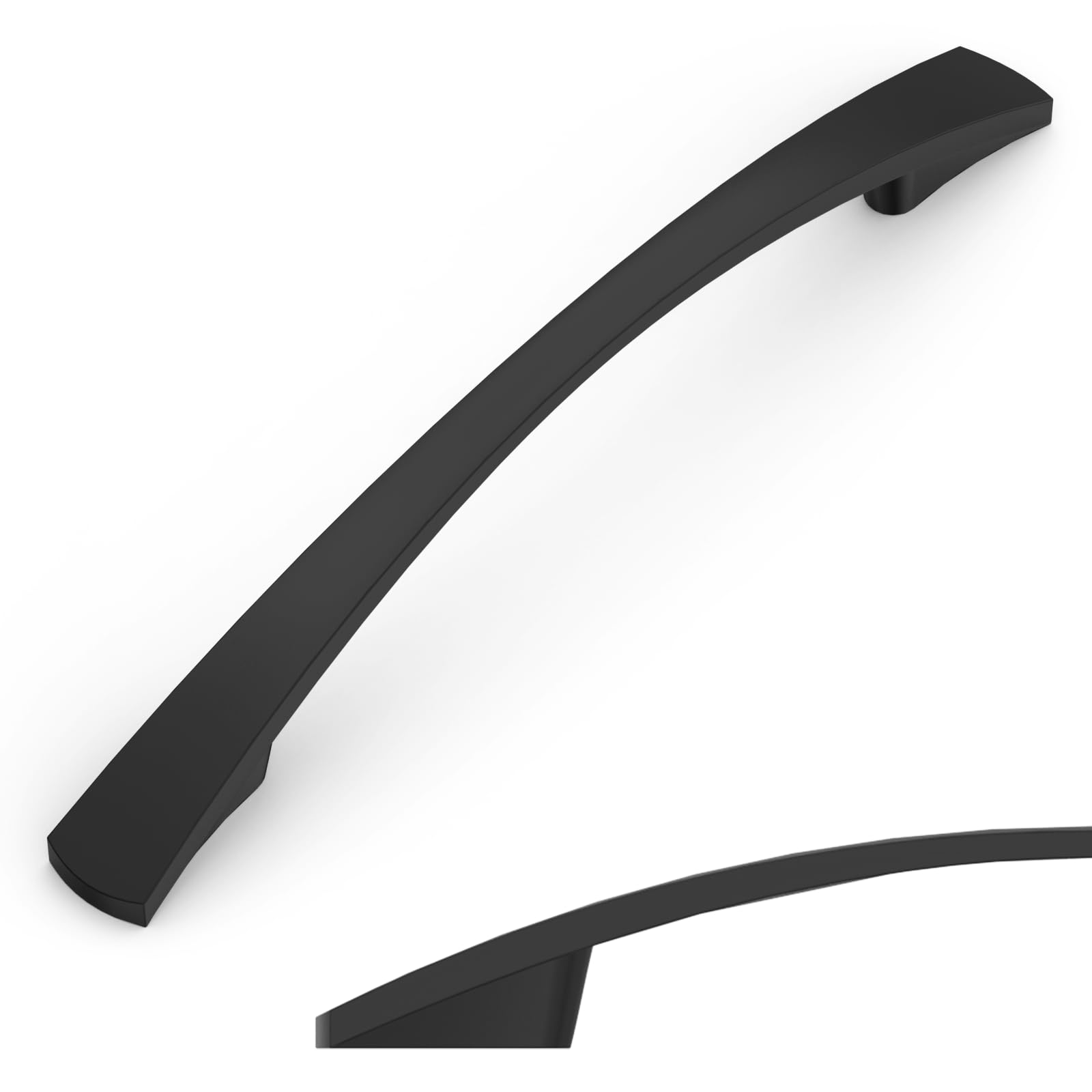 Amerdeco 10 Pack Matte Black Cabinet Pulls 5 Inch(128mm) Hole Centers Kitchen Cabinet Handles Solid Zinc Alloy Cabinet Hardware Drawer Pulls AM010
