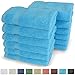 SALBAKOS 100% Turkish Cotton Towels (Aqua, 12 Washcloths)
