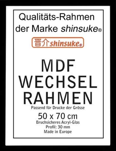 Empire Interactive EMPIRE 554239 Frame for Poster Size 50 x 70 cm MDF Wood External Dimensions 53 x 73 cm 30 mm Profile with Acrylic Glass/Wood Appearance Black