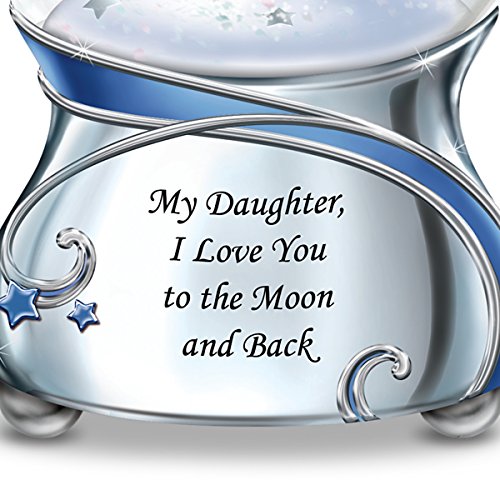The Bradford Exchange My Daughter, I Love You to The Moon and Back Snowglobe with Moon and Heart Charm - Thumbnail 2