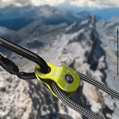 ALPIDEX Seilrolle Umlenkrolle 20 kN - Mobile Pulley Flaschenzug - für Seile bis 11 mm Durchmesser - EN12278 – Bild 6