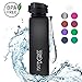 720°DGREE Water Bottle uberBottle Sports Bottles - Tritan Plastic - BPA Free | Ideal Drinking for School, Fitness, Outdoor, Camping | Simple 1-Click Opening | Black, 1 Liter, 32oz