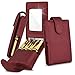 Celljoy Case for LipSense, Younique, Kylie Cosmetics, Liquid Lipsticks and Lip Gloss with Mirror - Fits 4 Tubes Mirror Card Slot - Travel Purse Storage (Wine Red)