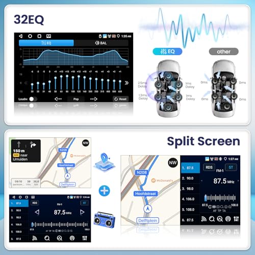 Roinvou 4+64G Android 15 Car Radio for VW Golf 5 6 Passat Polo Caddy Tiguan Touran Skoda Wireless CarPlay Android Auto, 9'' Touch Screen Auto Radio Bluetooth WiFi Mirror Link GPS 32EQ FM/RDS SWC