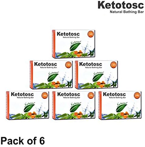 Ketotosc Essential Bathing Bar | Natural Bathing Bar for Body Odors Enriched with Cetrimide & Neem oil, 75gm (pack of 6)