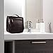 Toiletry Bag,Travel Makeup Cosmetic Bag, PU Leather Hanging Toiletry Bag for Women and Men(6020,Brown)