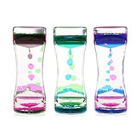 BESTOMZ 3 Pack Liquid Motion Timer Bubbler for Sensory Play, Fidget Toy