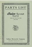 Parts List Indian Scout Reprint 1920 1921 1922 1923 1924 1925 1926
