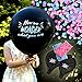 Gender Reveal Kit with Giant 36 Inch Black Balloons - 'How We WONDER What You Are' Message with Blue and Pink Confetti - by Dilla Co. (How I Wonder) Decoration for Boy or Girl Baby Announcement Shower