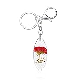 Aliravine Real Rosebud Pressed Flower Keychains