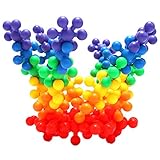 EMIDO 90 Pieces Eight colors Interlocking Plastic Brain Flakes Clip Connect | Diameter 1.45 inches | Reusable Bag Packing | Safety, Non-Toxic, No Smell of Materials Made From