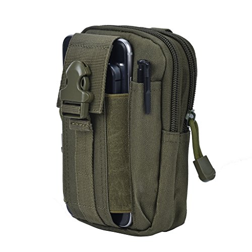 Eyourlife RFID Blocking Tactical Military Waist Pack Bag For Camping Hiking Trekking Cell Phone Holder Army Green