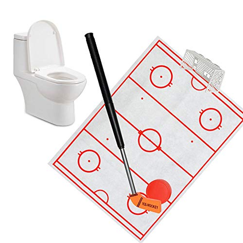 image for KOBWA Toilet Hockey Game Decompression Fun Game Ice-Hockey Toy for Men