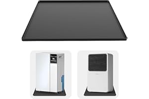 AMULOKRU Dehumidifier Drip Mat, 23.6'' x 19.7'' x 0.78'' Humidifier Silicone Drip Mat With Raised Edge, Non-Slip,Spill-Proof, Dehumidifier Drip Tray,Prevent Water Leakage and Protect Floor & Carpet-Black