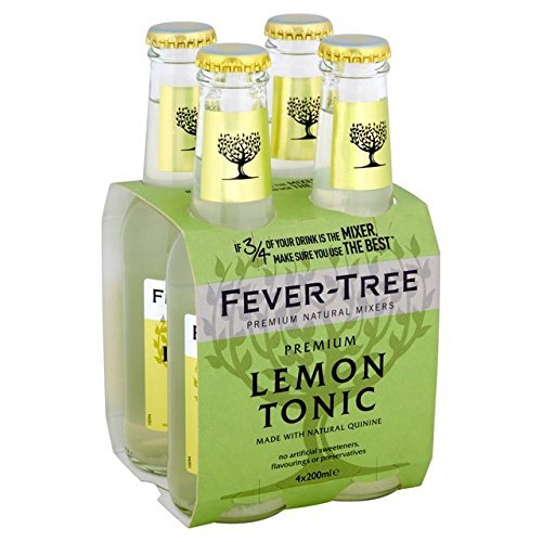 FeverTree Lemon Tonic Water 4 x 200 ml (Pack of 6, Total 24 Bottles