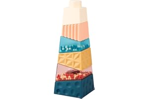Sensory Toys Stacking Toys for Babys 1 2 3 Year Olds Montessori Baby Toddler 12 Months Plus Building Block Irregular Square E