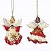 Jim Shore Heartwood Creek Holiday Angels Christmas Ornaments Set of 2 4051331