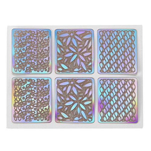 Nail Stickers,LtrottedJ 12 Sheets New Nail Hollow Irregular Grid Stencil Reusable Manicure Stickers