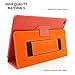 Snugg iPad Air & New iPad 9.7 inch 2017 Case - Smart Cover Case with Kick Stand & (Orange Leather) for the Apple iPad Air 1 (2013)