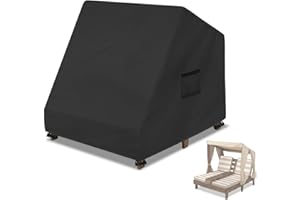 Sobana Outdoor Chaise Lounge Cover for KidKraft Wooden Double Chaise Lounge,Heavy Duty Waterproof Cover for Kids/Pets Patio Furniture,Black