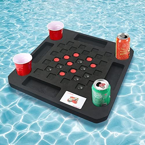 Floating Checkerboard Table, Poker Game Table Tray for Swimming Pool